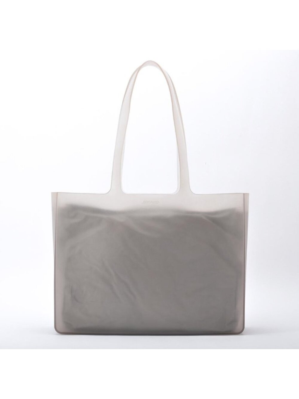 Chanel Logo Rubber Tote 2 Piece Set with Inner Clear Gray - Picture 3 of 10